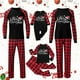 thumbnail image 4 of Pijamas familiares a juego con cuello redondo a cuadros, divertidos y estampados navideños, cómodos y holgados, de anime, 4 of 5
