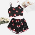 thumbnail image 2 of BOOMNY Womens Pajamas Set Sleeveless Pjs Crop Tops Shorts Sleepwewar Pyjamas Graphic Soft Cozy Homewear Loungewear Sets, 2 of 8