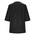 thumbnail image 5 of Summer Tops Trendy 2026,Summer Tshirt Shirts For Women 3/4 Sleeve Cotton Linen Button Down Tunic Tops Casual Loose Round Neck Blouses, 5 of 6