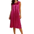 thumbnail image 3 of XUNKUSGA Cocktail Dresses for Women Fashion Sparkly Metallic Womens Dresses Trendy Crewneck Sleeveless Tank Swing A Line Dress for summer Party Dinner,Pink,M, 3 of 8