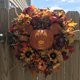 thumbnail image 3 of Corona artificial de Halloween, corona de calabaza aterradora con forma de ratón y girasol para decoración de puerta de entrada, 3 of 3