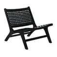 thumbnail image 3 of SAFAVIEH Luna Modern Leather Woven Accent Chair, Black, 3 of 11