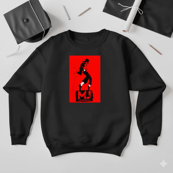 Mj The Musical Broadway Show Retro Stage Souvenir Fan Graphic Sweatshirt V41523, up to size 5XL