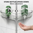 thumbnail image 4 of Corner Shower Caddy Tension Pole - Chrome Tension Rod Shower Caddy Adjustable Shampoo Holder for Bathroom/Bathtub/RV, Stainless Steel, Floor to Ceiling 25-114.2 inch, 4 of 12