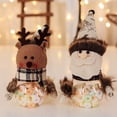 thumbnail image 3 of Bewildely Tarro de dulces de Navidad para niños, Santa Claus, muñeco de nieve, alce, caja de almacenamiento, muñeco de peluche, botella de plástico de Kits de decoración para fiestas Papá Noel Bewildely HA007864-01, 3 of 6
