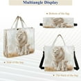thumbnail image 6 of Wobogo Lion and Its Cub Corduroy Tote Bag for Women Travel Crossbody Bag Purse Women Shoulder Bags Work Handbags Daily Commuter Bag 13.7×12.2inch, 6 of 8