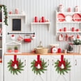 thumbnail image 4 of 1 Pack 10.6in Mini Christmas Cabinet Wreath, Farmhouse Festive Wreath Decor with Berries & Fabric Ribbon, Durable Rattan Plastic Wreath for Kitchen, Window, Door Holiday Ornament，Red Bow, 4 of 5
