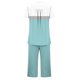 thumbnail image 4 of Sexy Pijama Conjunto para las Mujeres, Cuello Redondo Blusa de Manga Corta Y Pantalones, Traje de Moda Casual, 4 of 9