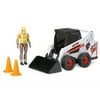 Adventure Force Freewheeling Bobcat Loader Construction Worker Play Set, (5 Pieces) White