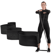 THERABAND CLX Resistance Band with Loops, 5-Foot Band, Black, Special Heavy, Non-Latex, Elastic Band for Exercise, Mobility & Rehab, Stretching, Home Workouts, Color-Coded for Easy Resistance Levels
