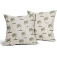 thumbnail image 6 of Sage Green Tree Pillow Covers 20X20 Inch Set of 2 Coastal Tropical Plants Coconut Trees Decorative Pillow Cases Summer Beach Vintage Cushion Case Hawaiian Home Decor for Sofa Couch Outdoor, 6 of 6