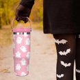 thumbnail image 2 of 30 oz Halloween Tumbler with Lid and Straw, Pink Ghost Goth Tumbler Insulated Coffee Travel Mugs Cup Water Bottle Cute Halloween Gifts for Women Girls, 2 of 6