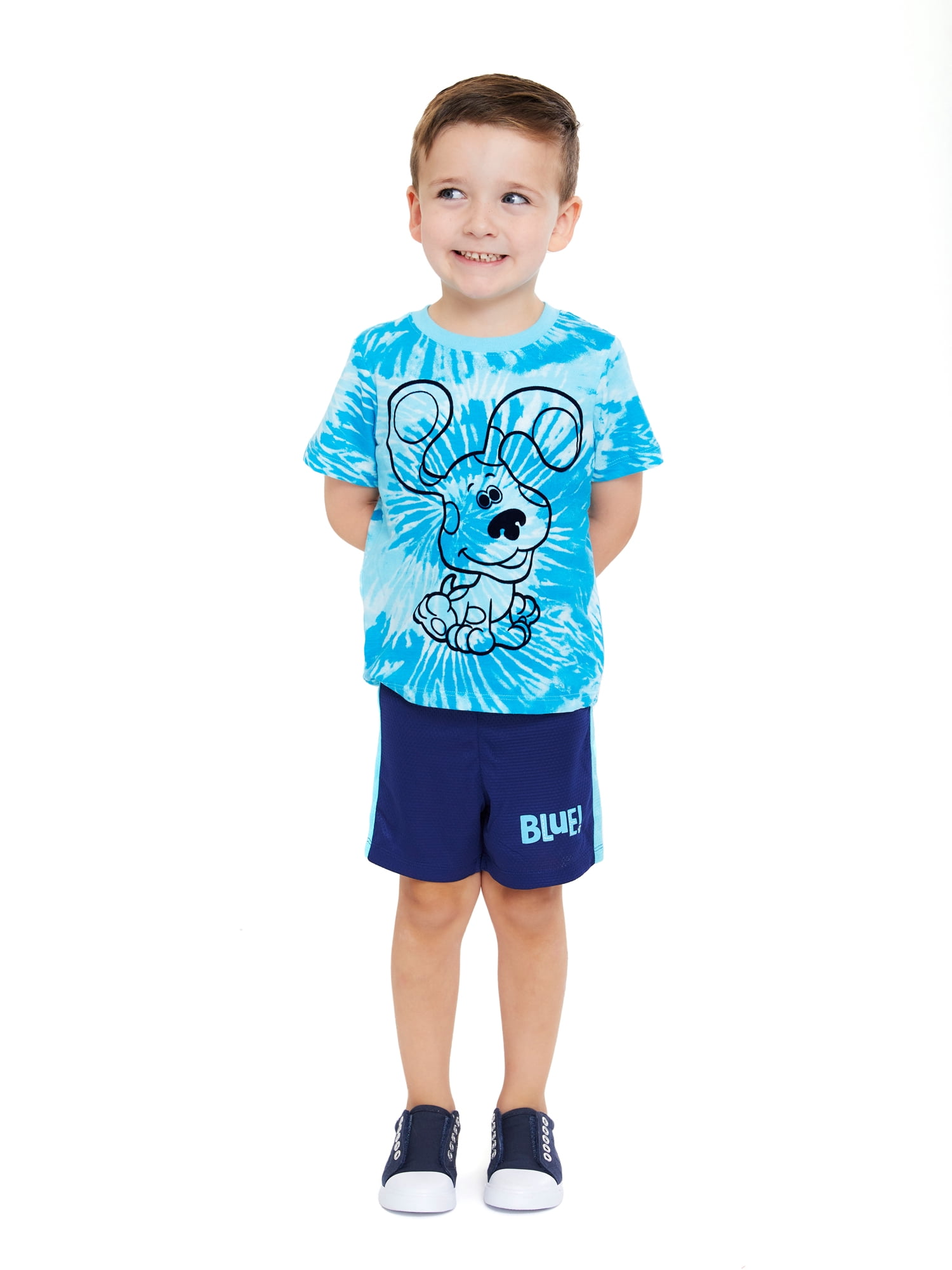 Blue's Clues Baby and Toddler Boys’ T-Shirts, Tank Top, and Shorts Mix and Match Outfit Set, 5-Piece, Sizes 12M-5T