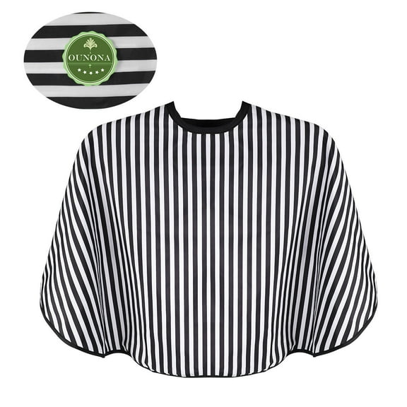 BESTOYARD Salon Cape Striped Hair Stylist Capes Anti Static Hair Dye Protection for Adults 1Set