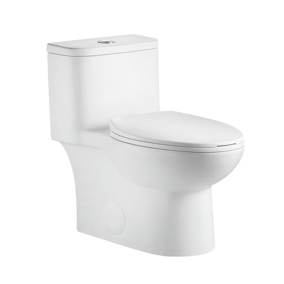 Canddidliike 1-Piece Toilet with Comfort Chair Seat ADA Height 17", Powerful Dual Flush Modern Toilet, 1.1/1.6 GPF, 12" Rough-In,Rimless Bowl with Soft Closing Seat,White