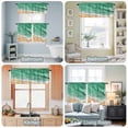 thumbnail image 3 of Kitchen Window Curtains Valance and Tier Set, Ocean Green Beige Sea Waves Rod Pocket Tier Curtains and Valance 3 Piece Set, Beach Theme Stripes Window Treatment for Bedroom Living Room, 3 of 9