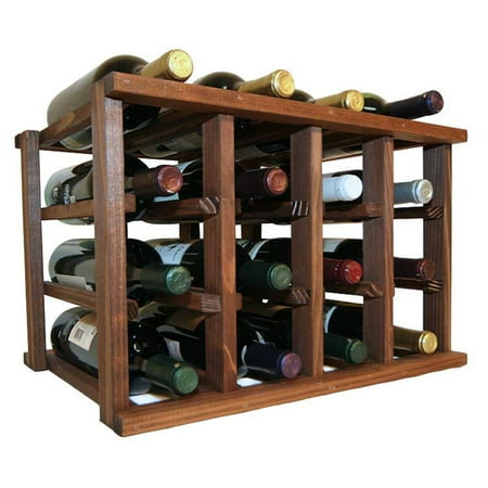 WCI Mini Stack Series 12 Bottle Individual Wine Rack - Premium Redwood Dark Walnut