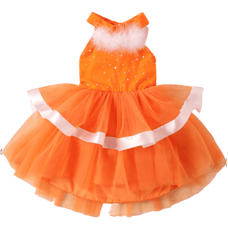 

XIEULQP Baby Girl Clothes Toddler Girls Christmas Dresses Hanging Neck Sequins Gold Velvet Mesh Backless Cake Dresses Prom Summer Dress Orange