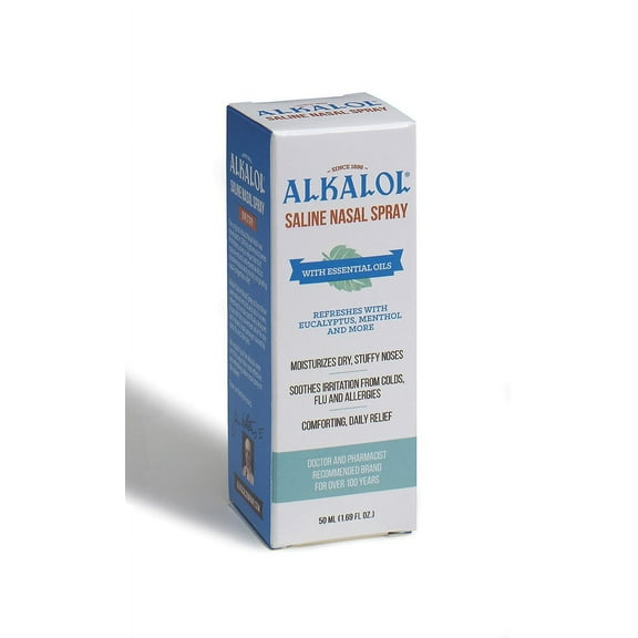Alaklol Saline Nasal Spray Essential Oils Flu & Allergies 1.69oz, 3-Pack