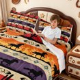 thumbnail image 3 of meiyoeat Retro Aztec Geometric Bed Sheets,Rustic Southwestern Cowboy Full Size Sheets For Boys,4-Piece1 Flat Sheet, 1 Fitted Sheet and 2 Pillowcases, 3 of 6