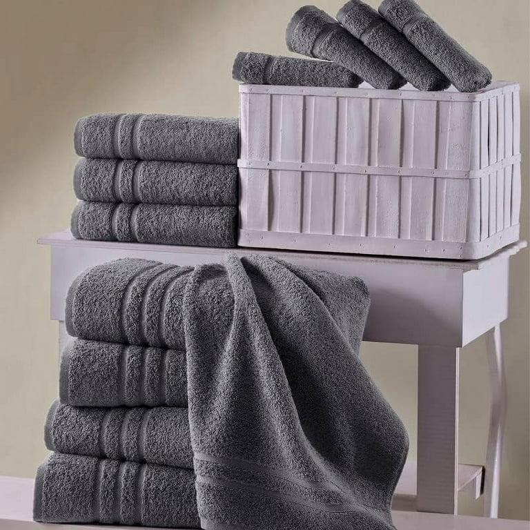 flume home Bath Towel Set of 4 I 100% Turkish Cotton I 27x54 Inches (Frost  Gray) I Towel Sets for Bathroom I SPA Towels I Luxury Bath Towels I Turkish