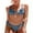 Blue, variant on Sociala Womens 2 Piece Brazilian Thong Bikini Sets Ruffled Triangle Cup Swimsuits