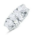 thumbnail image 3 of 7mm Teardrop Pear Shaped Eternity Wedding Band CZ 925 Sterling Silver Size 8, 3 of 6