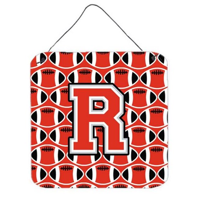 Carolines Treasures CJ1067-RDS66 Letter R Football Scarlet & Grey Wall or Door Hanging Prints