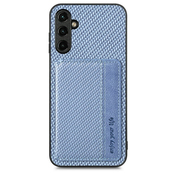 Case for Samsung Galaxy A04E,Decase Premium Fabric Hybrid Wallet Phone Cover RFID Blocking Card Slots Holder Shockproof Anti-Scratch Support Magnetic Car Mount - blue