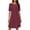 Wine, variant on Summer Aline Dresses for Women Short Sleeve Business Casual Dress Round Neck Lace Patchwork T-Shirt Sundress Light Blue, M