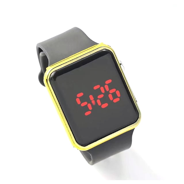 Bearachild Reloj deportivo Digital para mujer y hombre, relojes digitales deportivos informales y de moda, LED cuadrado Electrónica correa roja + blanca