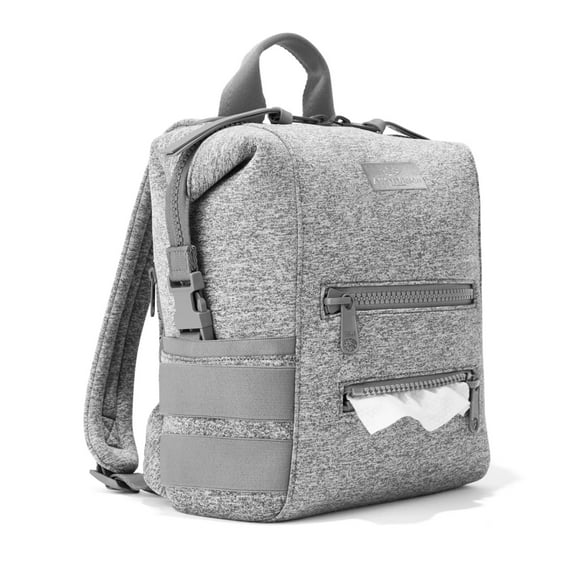 ASOTVision Neoprene Diaper Bag Backpack, Water-resistant, Travel Baby Bag With Changing Pad, Stroller Straps, Wet Bag and Pouch (Gray)