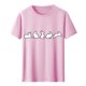 thumbnail image 3 of Tops de Cuello Alto para las Mujeres Amante Impreso Camiseta Cuello Redondo Manga Corta, Poliéster Spandex, 3 of 7