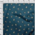 thumbnail image 2 of oneOone Polyester Lycra Dark Teal Blue Fabric Leaves & Floral Artistic Fabric For Sewing Printed Craft Fabric By The Yard 56 Inch Wide, 2 of 4
