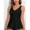 thumbnail image 3 of Sociala Womens Tankini Swimsuits Tops Tummy Control Padded Swim Top Flowy Bathing Suits Tops, 3 of 6