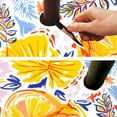 thumbnail image 3 of Round Outdoor Tablecloth with Umbrella Hole and Zipper, Patio Table Cloth with Umbrella Hole Round, Fabric Waterproof Lemon and Leaf Tablecloth for Spring/Summer/Party/Picnic, 60" x 60", 3 of 5