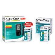 Accu Chek Glucometer with Active Strips - 160 Strips (Multicolor)