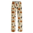thumbnail image 4 of Pajama Pants Women Halloween Pumpkin Print Soft Drawstring Comfy Lounge Sleep Pants, 4 of 5