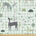 thumbnail image 2 of Ambesonne Forest Fabric by the Yard Upholstery, Woodland Deer Leaves, 3 Yards, Multicolor, 2 of 5