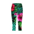 thumbnail image 5 of SELONE Capri Leggings for Women Yoga Crop High Waisted Plus Size Gym Leggings Summer Pants Curvy Slim Casual Vacation Pants Pull on Flowers Lightweight Comfortable Multicolor L Breathable Beach Pants, 5 of 5