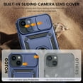 thumbnail image 3 of for iPhone 15 Plus Case with Screen Protector - Slide Camera Cover Protective Phone Case with Ring Stand, Heavy Duty Shockproof Rugged Bumper for iPhone 15 Plus Accessories Blue, 3 of 8