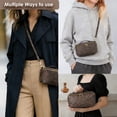 thumbnail image 3 of Travel Makeup Bag,2 in 1 Crossbody Cosmetic Zipper Pouch for Makeup Kit Organizer Bag with Handle&Strap,Brown, 3 of 7