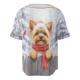 thumbnail image 2 of Playful Yorkshire Terrier Welcomes Winter Snowy Day with Cardinal Bird All Over Print 3D Baseball Shirt Yorkie Dog Lover Gifts Softball Sport - 2017, 2 of 6