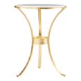 thumbnail image 2 of Meubles Fordoche Table Ronde en Or avec Marbre Blanc, 2 of 3