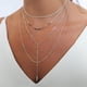 thumbnail image 4 of Collar de plata de ley, collar de plata de cadena larga para mujer, collar de plata delicado minimalista, joyería simple hecha a mano de plata de ley, 4 of 7