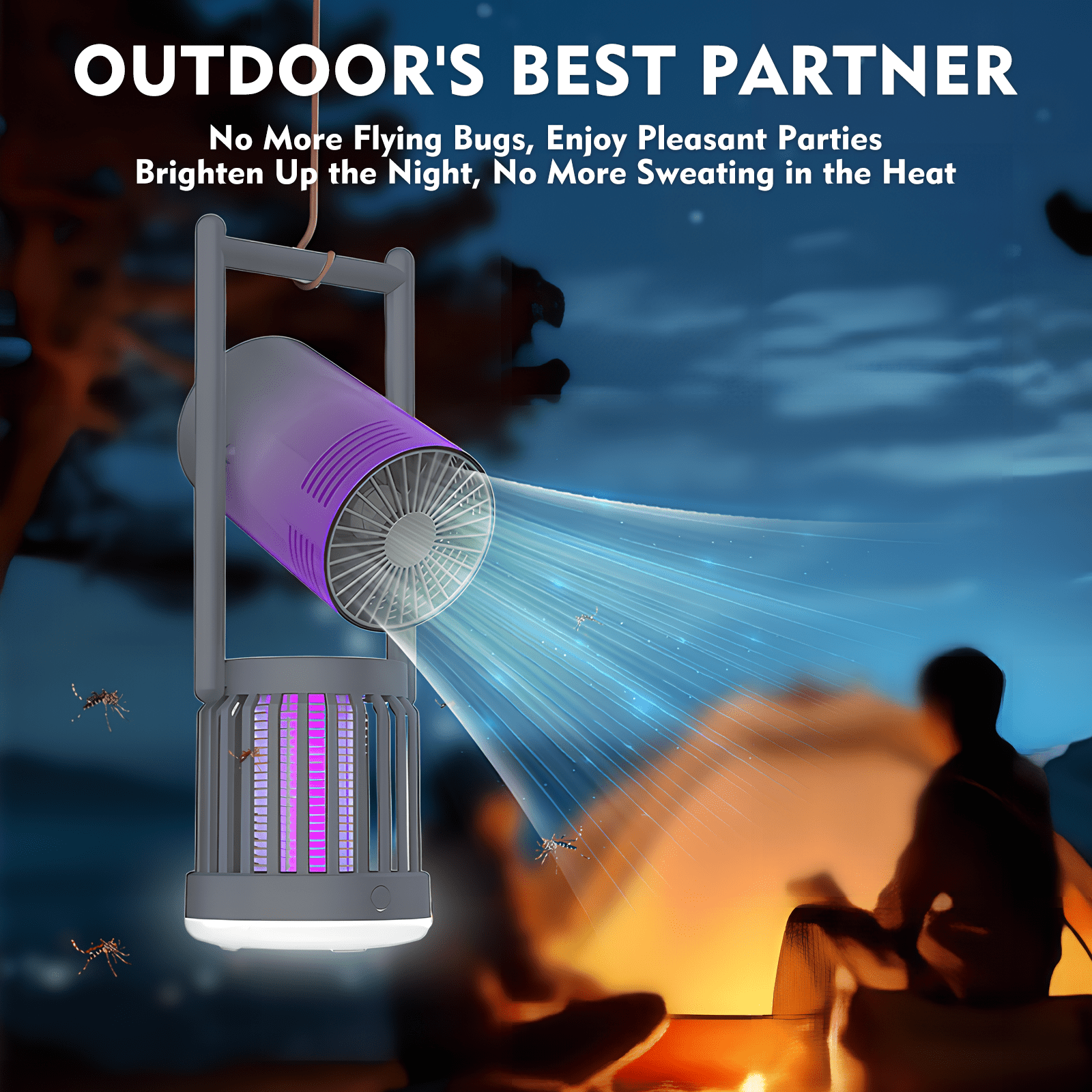 G · PEH Bug Zapper, Outdoor & Indoor Rechargeable Mosquito Killer Lamp with LED Light Electric Insect Traps for Home Camping Backyard Patio Garden