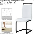 thumbnail image 4 of Sumdeal 63" Morden Faux Marble Dining Room Table Sets for 6,7 Piece Rectangle Dining Table Set &6 Pu Leather Upholstered Chairs Ideal (White, Set of 6), 4 of 8