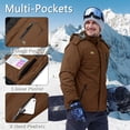 thumbnail image 3 of TACVASEN Men's Winter Waterproof Ski Jackets with Hooded Windproof Fleece Warm Snow Coat with Multi-Pockets For Hiking and Snowboarding Coffee S, 3 of 7