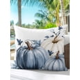 thumbnail image 6 of Outdoor Pillows Waterproof, Navy Blue Pumpkin Fall Bedding Throw Pillows with Insert for Couch Sofa Bed, Thanksgiving Leaves Pastoral 18x18 Inch Pillowcases Decorative Camping Patio Pillow Set of 1, 6 of 8