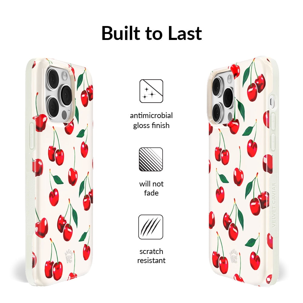 Velvet Caviar iPhone 14 Pro Max Case Cherry - MagSafe Compatible - Cute Protective Phone Cases for Women
